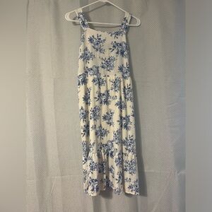 Monteau Los Angeles Sundress Midi Blue/White Size Large